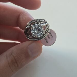 925 Sterling Silver Elegant Silver Twisted Band Ring Size 8